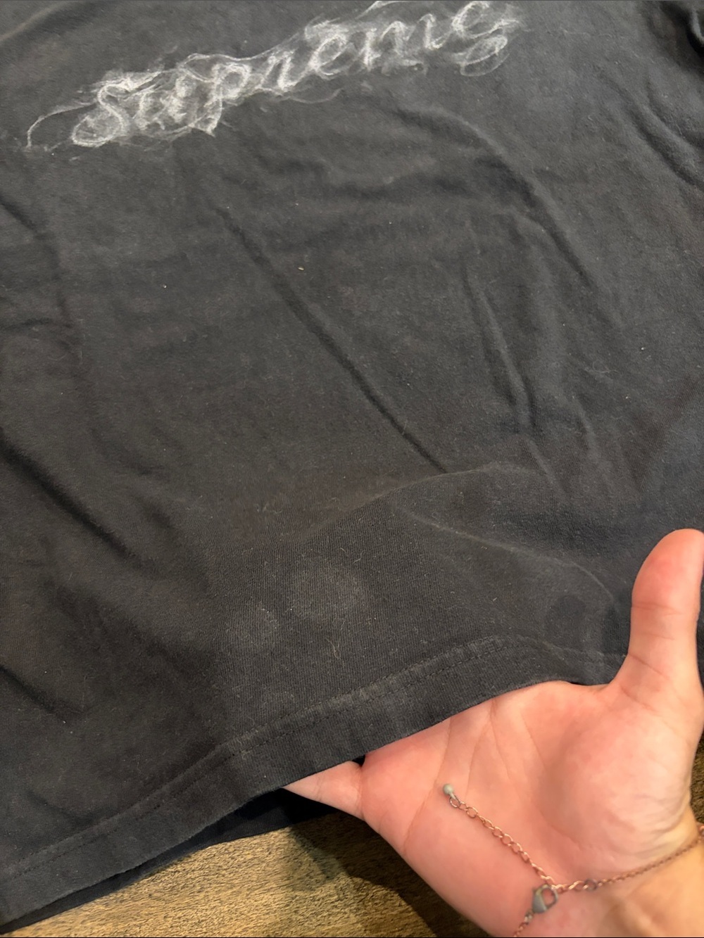 Supreme Black T‑Shirt with Smoky White Script - Picture 5 of 6